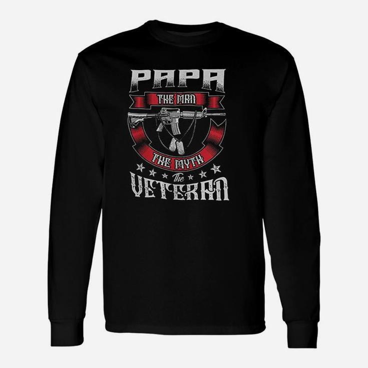Papa The Man Veteran Dad Long Sleeve T-Shirt