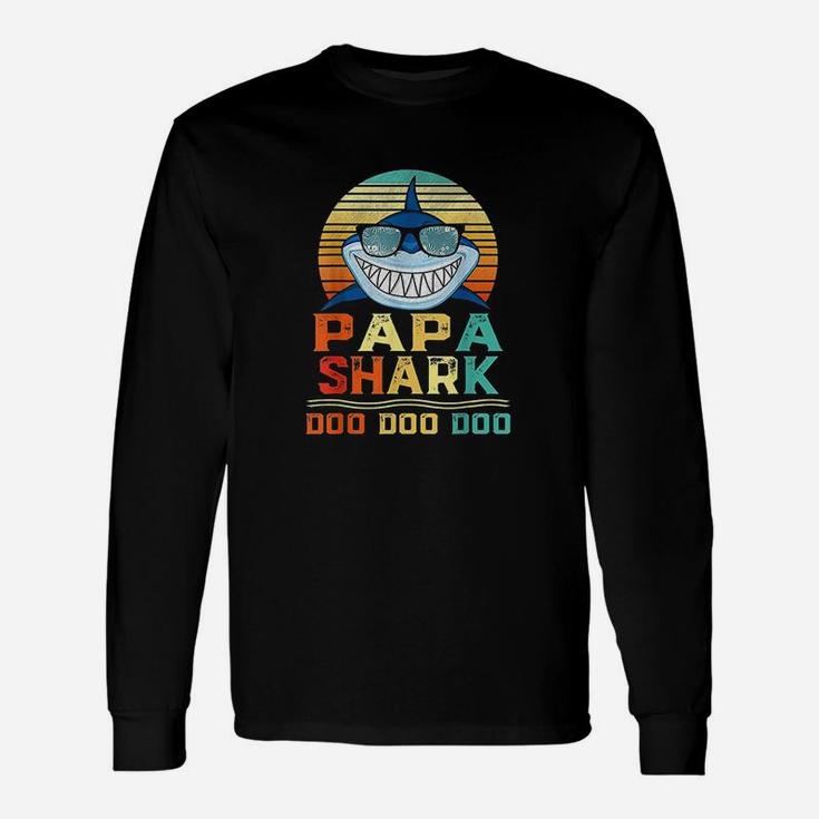Papa Shark Doo Doo Matching Shark Birthday Long Sleeve T-Shirt