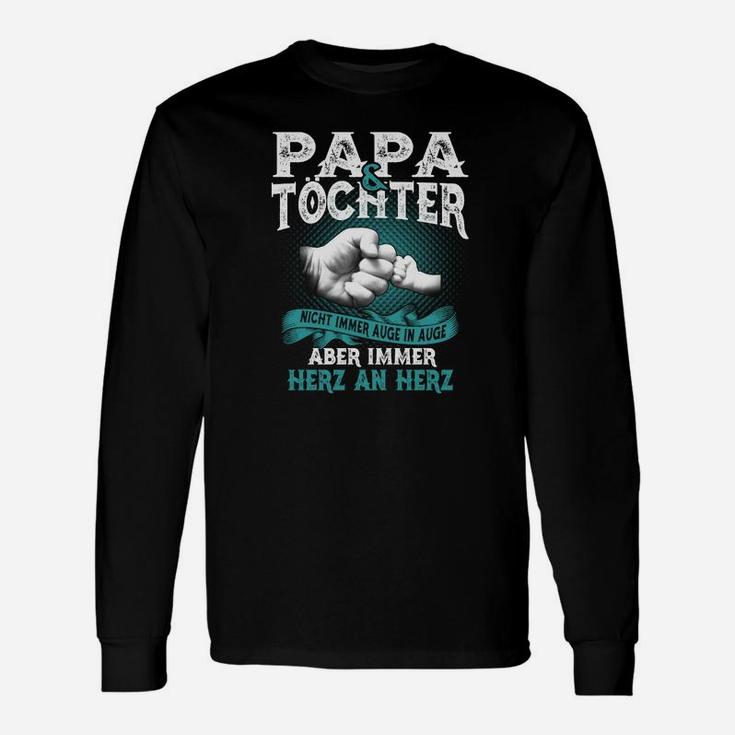 Papa Tochter Herz an Herz Langarmshirts, Liebevolles Familien Tee