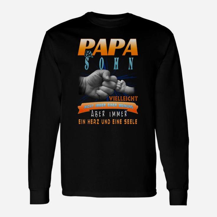 Papa und Sohn Herz & Seele Langarmshirts, Vater-Sohn-Motiv mit Spruch