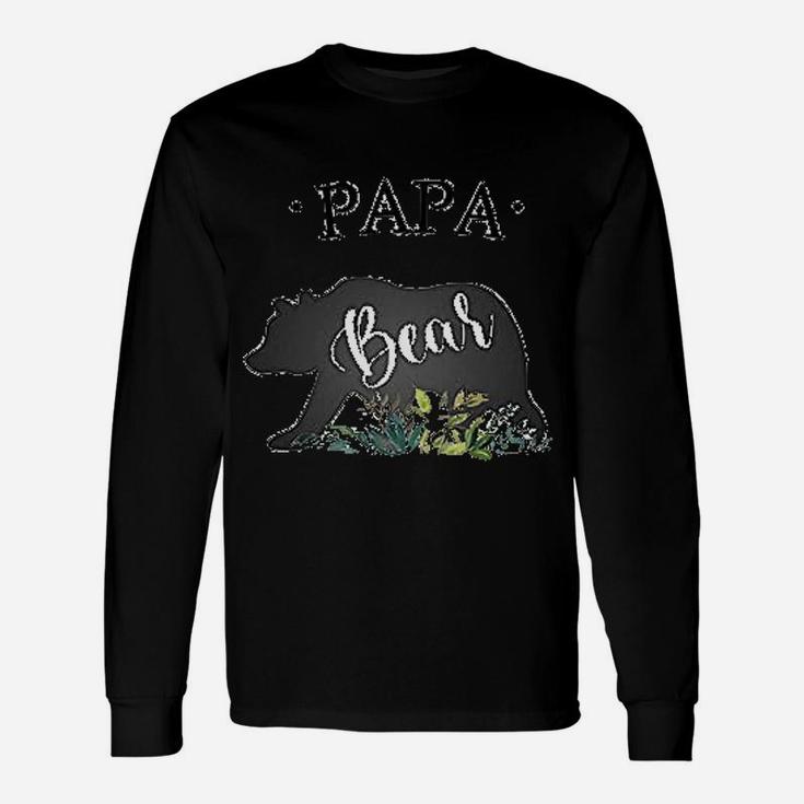 Papa White Bear Silhouette Art Grass Long Sleeve T-Shirt