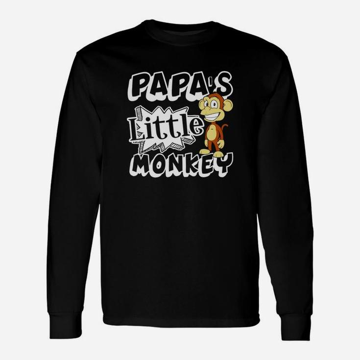 Papas Little Monkey, dad birthday gifts Long Sleeve T-Shirt