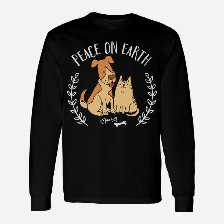 Peace On Earth Dog And Ca Long Sleeve T-Shirt