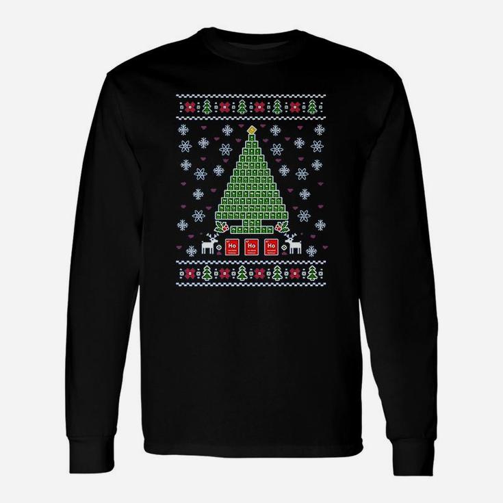 Periodic Tree Table Of Elements Science Ugly Christmas Long Sleeve T-Shirt