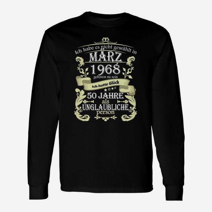 Personalisiertes 50. Geburtstagsshirt 50 Jahre Unglaublich, Jahrgang 1968 Tee Langarmshirts