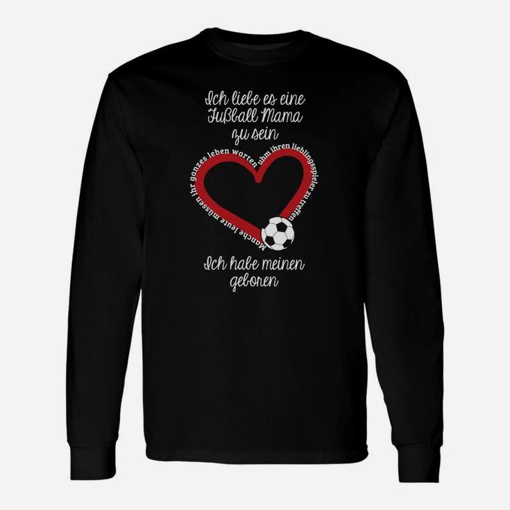 Personalisiertes Fußballmama Langarmshirts: Herzdesign Fußball Mama Liebe