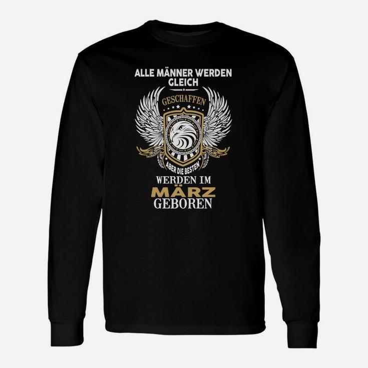 Personalisiertes März Legenden Langarmshirts, Lorbeerkranz-Design