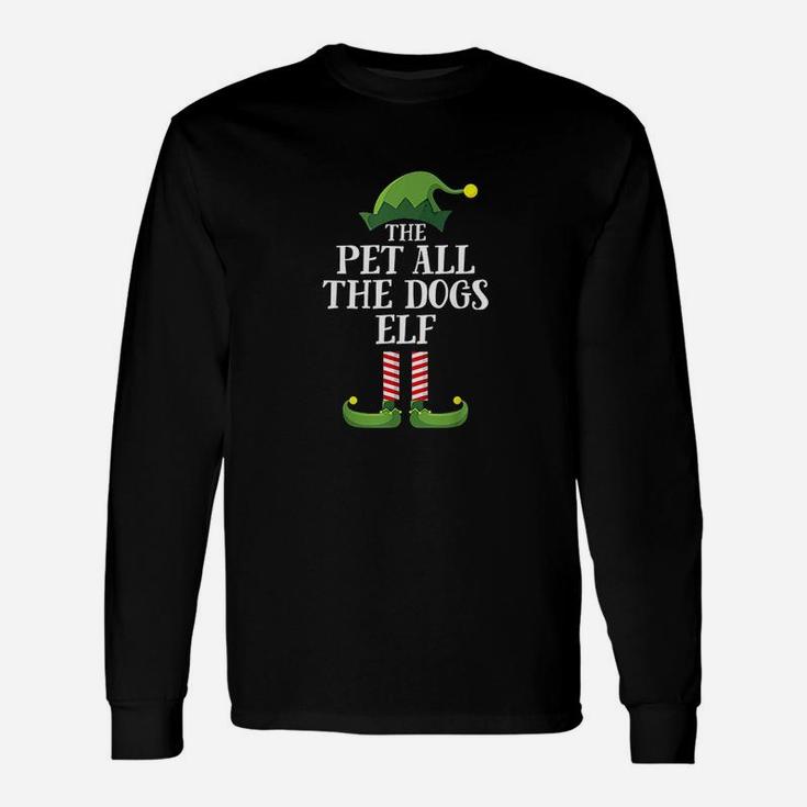 Pet All The Dogs Elf Matching Group Christmas Pajama Long Sleeve T-Shirt