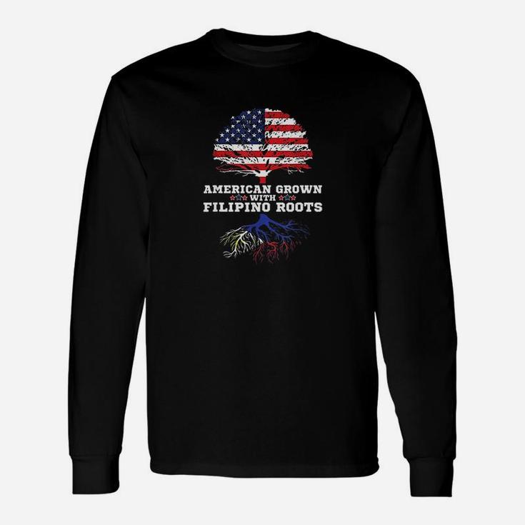 Philippines Roots American Grown Filipino Roots Long Sleeve T-Shirt