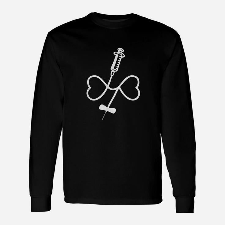 Phlebotomy Butterfly Needle Heart Forever Love Infinity Long Sleeve T-Shirt