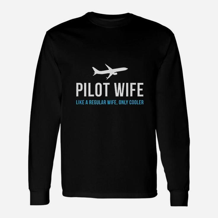 Pilot Wife Cute Airplane Aviation Long Sleeve T-Shirt