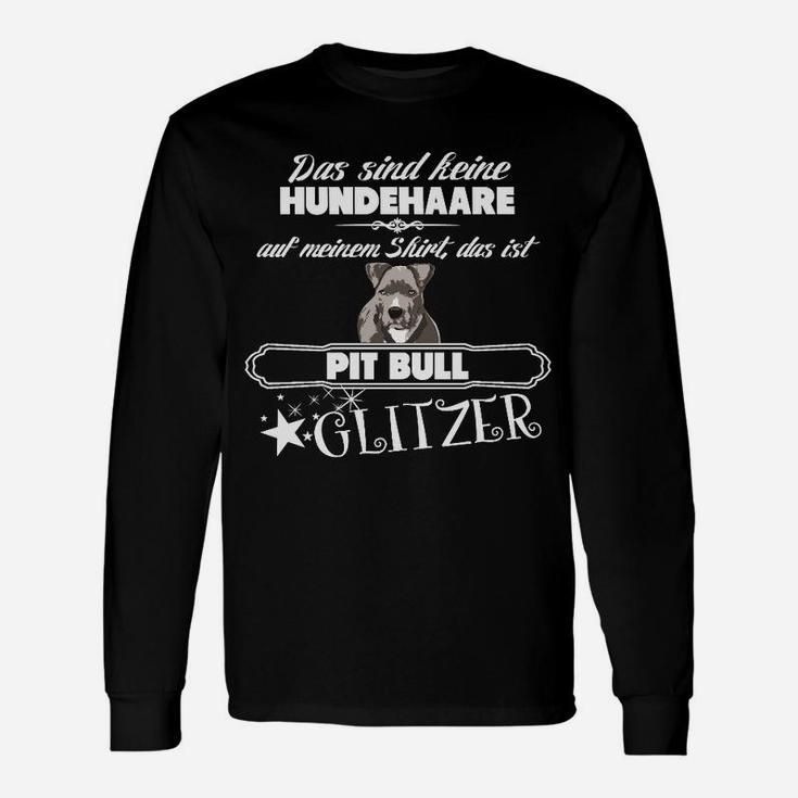 Pitbull Glitzer Langarmshirts für Hundeliebhaber, Witziges Design