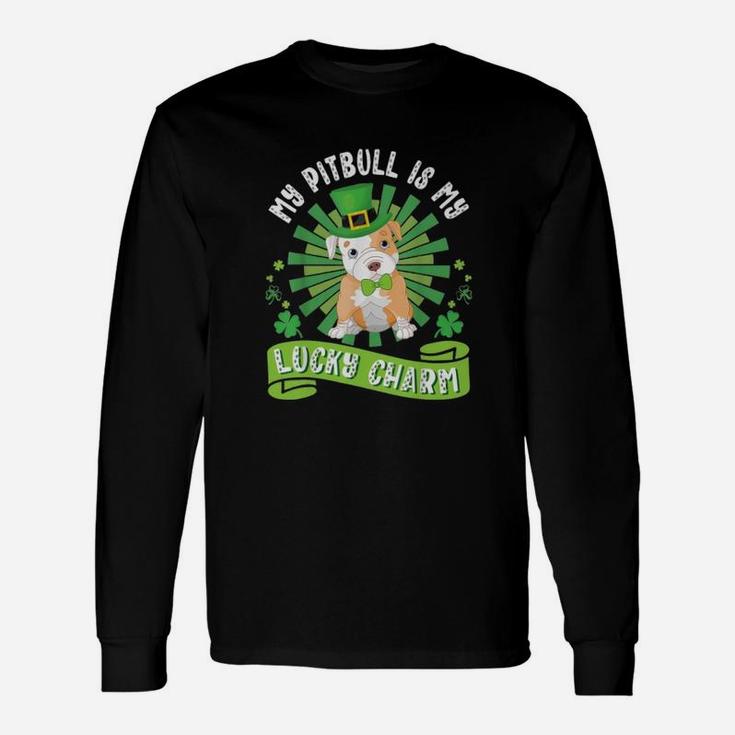 My Pitbull Is My Lucky Charm St Patrick Day Long Sleeve T-Shirt