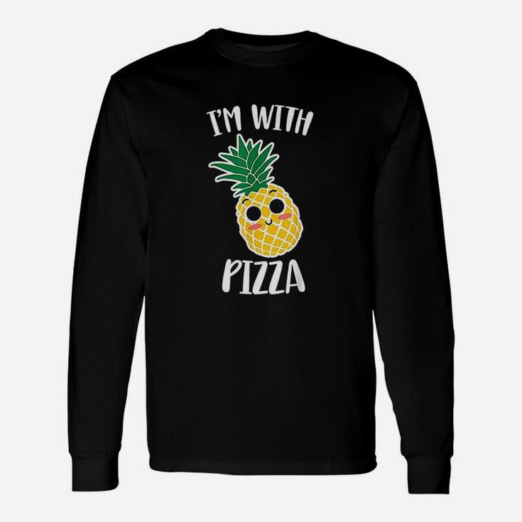 Im With Pizza Halloween Pineapple Pizza Couple Long Sleeve T-Shirt