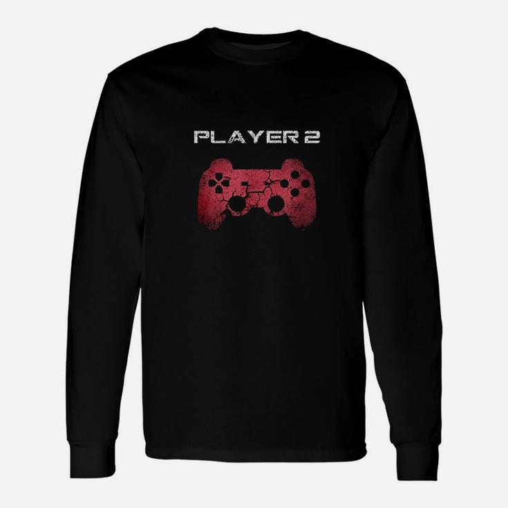 Player 1 Player 2 Gamer Gaming Matching Dad Son Couple Long Sleeve T-Shirt