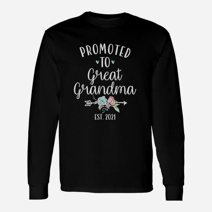 Promoted To Great Grandma 2021 Pregnancy Reveal Long Sleeve T-Shirt