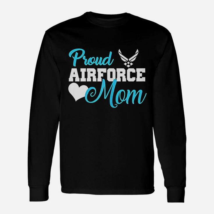Proud Air Force Mom Heart Military Long Sleeve T-Shirt