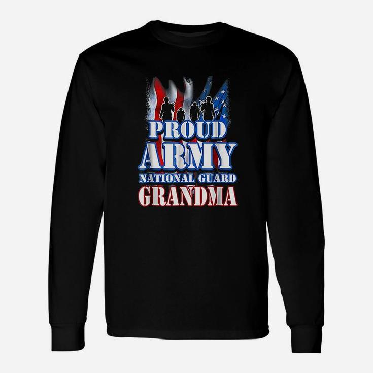 Proud Army National Guard Grandma Usa Flag Long Sleeve T-Shirt