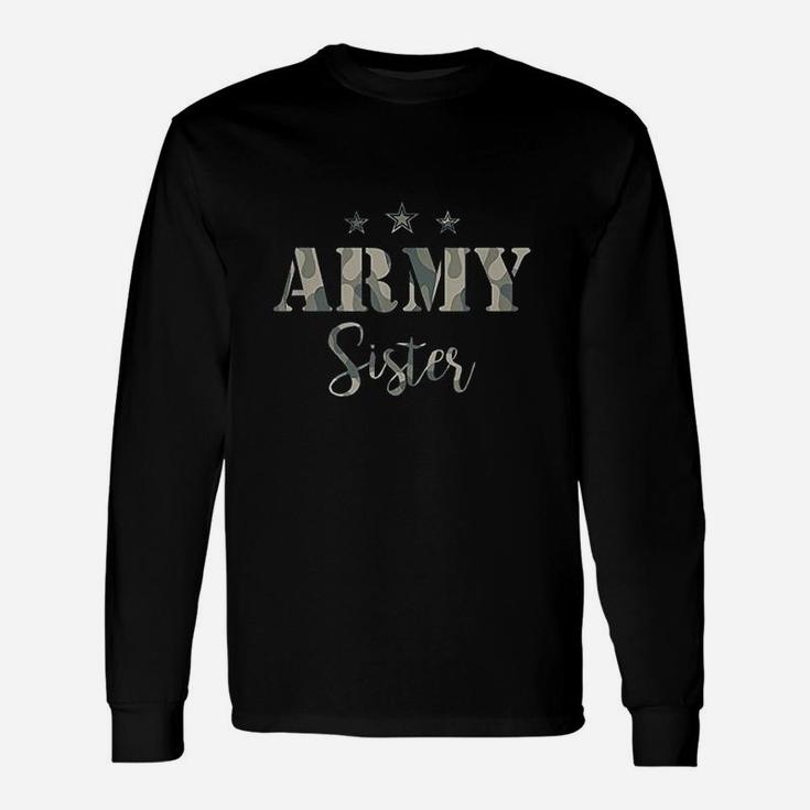 Proud Army Sister Camouflage Army Sister Long Sleeve T-Shirt
