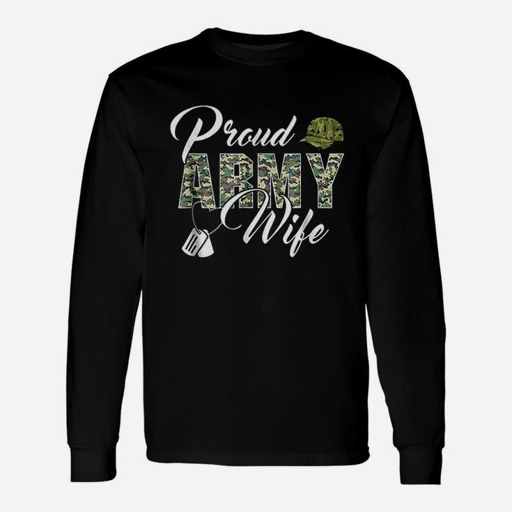 Proud Army Wife Awesome Army Soldiers Wife Long Sleeve T-Shirt