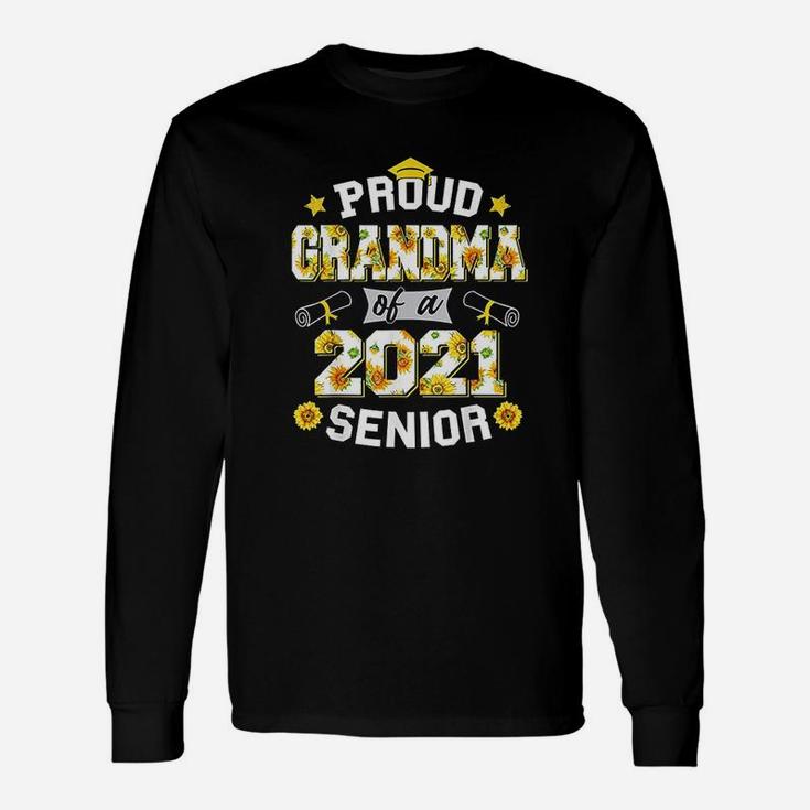 Proud Grandma Of A 2021 Senior Floral Graduation Long Sleeve T-Shirt