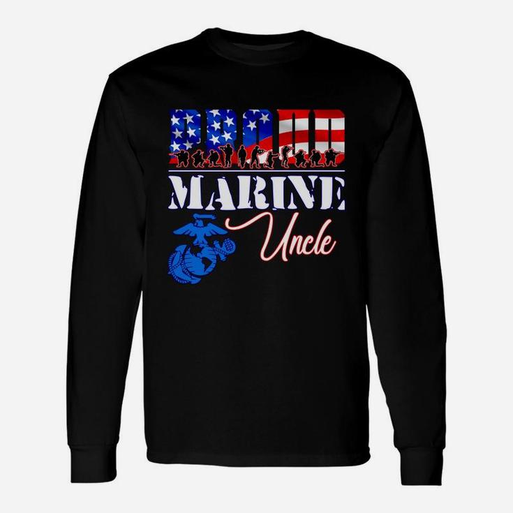 Proud Marine Uncle Patriotic Usa Military 2020 Long Sleeve T-Shirt