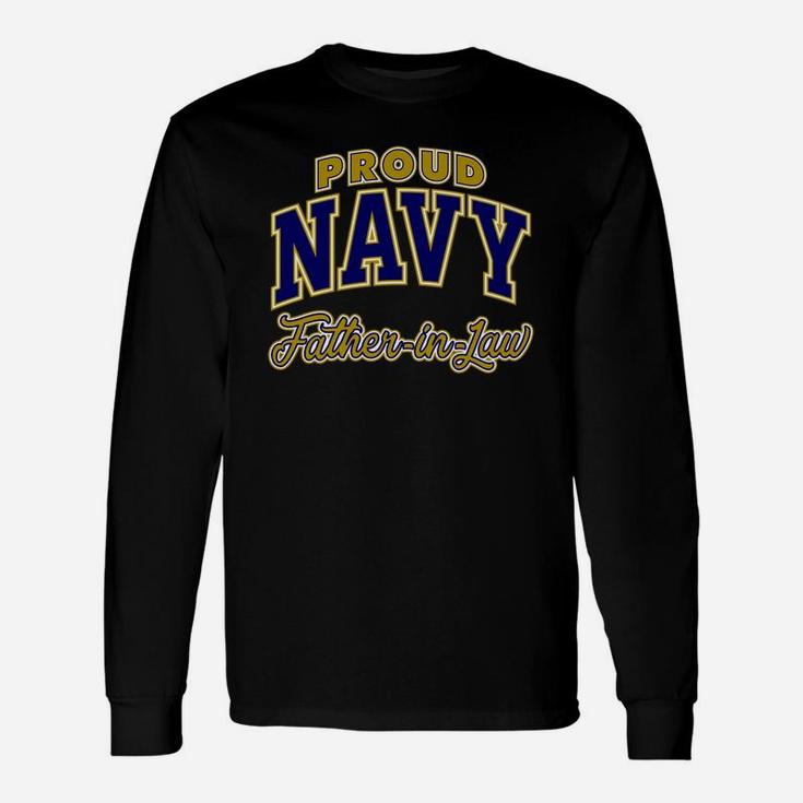 Proud Navy Fatherinlaw Shirt For Men Long Sleeve T-Shirt