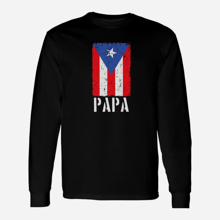 Puerto Rican Papa Puerto Rico Flag Long Sleeve T-Shirt