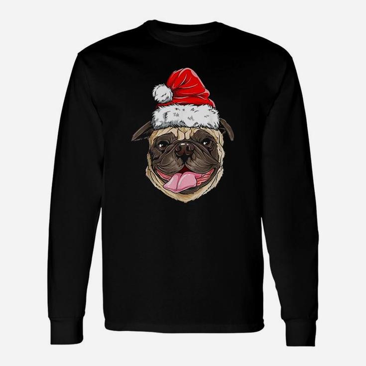 Pug Christmas Dog Santa Long Sleeve T-Shirt