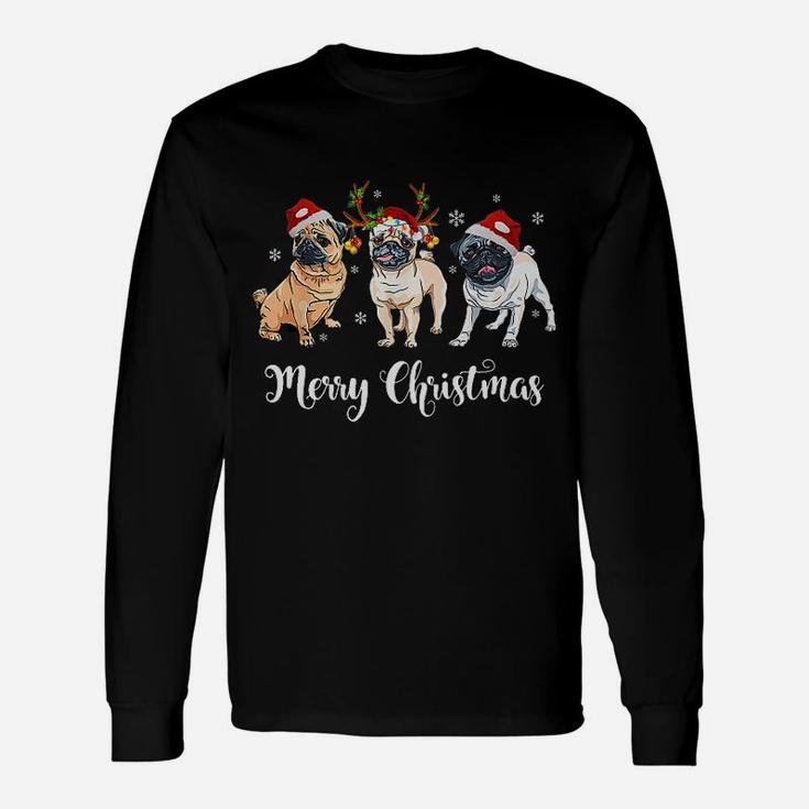 Pug Christmas Lights Long Sleeve T-Shirt