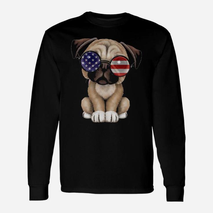Pug Dog Independence Long Sleeve T-Shirt
