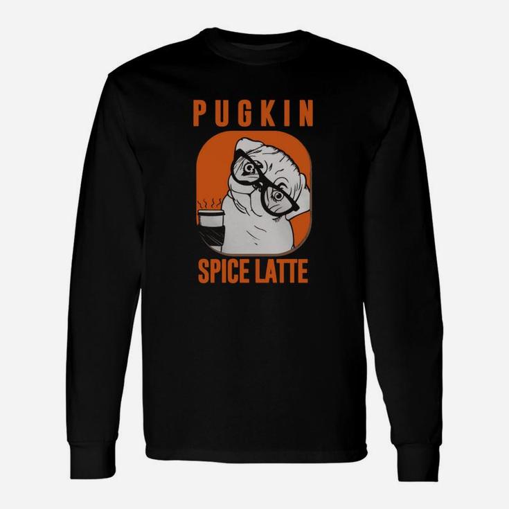 Pug Pugkin Spice Latte Halloween T-shirt Black Women B075v8g9lv 1 Long Sleeve T-Shirt