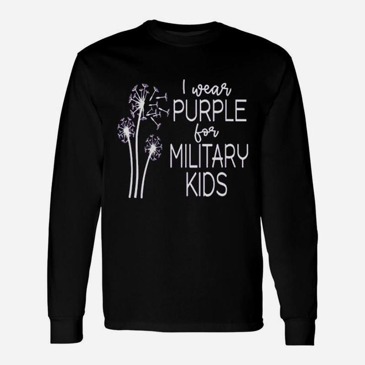 Purple Up In April Dandelion For Month Of The Military Long Sleeve T-Shirt