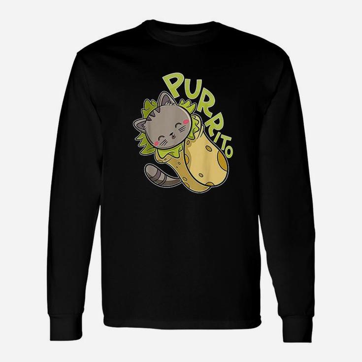 Purrito Cat Burrito Joke Meme Kitty Long Sleeve T-Shirt Seseable UK