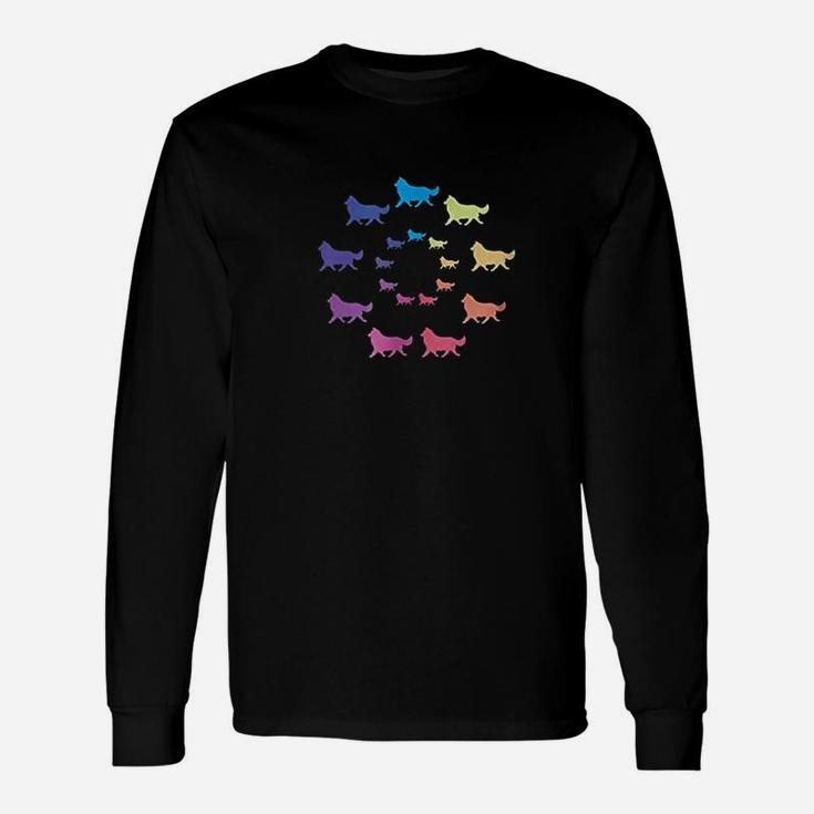 Rainbow Circle Of Shetland Sheepdogs Long Sleeve T-Shirt