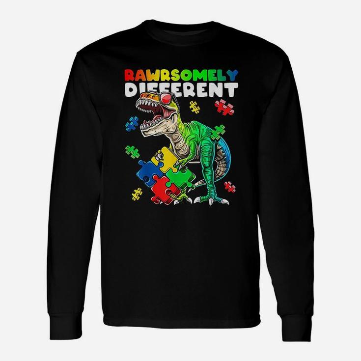 Rawrsomely Different Dinosaur Autism Awareness Long Sleeve T-Shirt