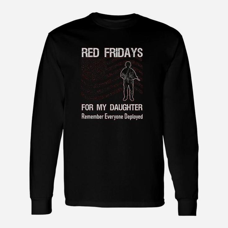 Red Friday Military Daughter Flag Deployed Long Sleeve T-Shirt