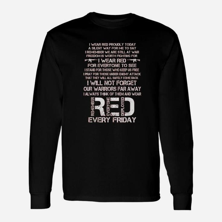 Red Friday Remember The Deployed Military Troops Poem Long Sleeve T-Shirt