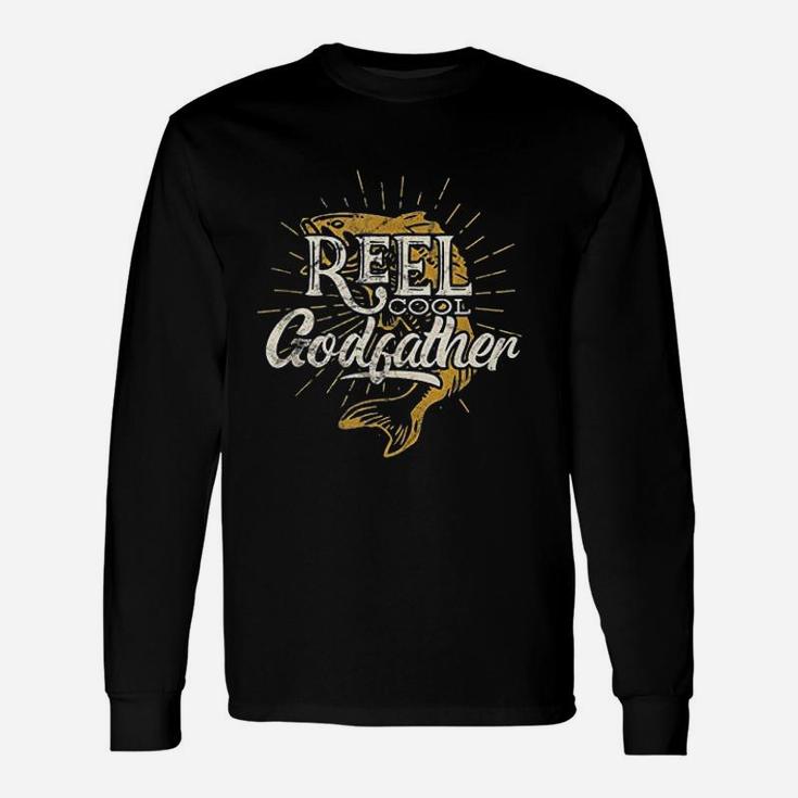 Reel Cool Godfather Fishing Graphic Saying Fish Lover Fun Long Sleeve T-Shirt