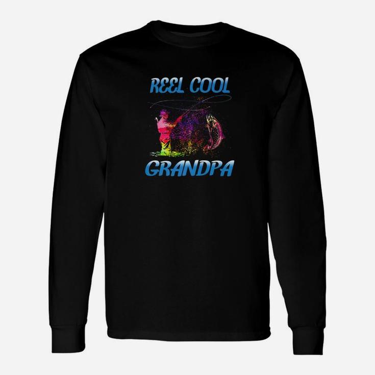 Reel Cool Grandpa Shirt Fathers Day For Fishing Lover Premium Long Sleeve T-Shirt