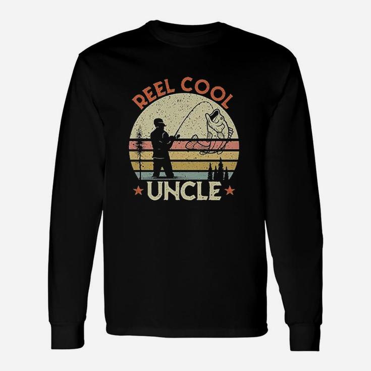 Reel Cool Uncle Vintage Fishing Lover For Uncle Long Sleeve T-Shirt