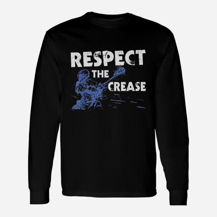 Respect The Crease Lacrosse Lax Goalie Long Sleeve T-Shirt