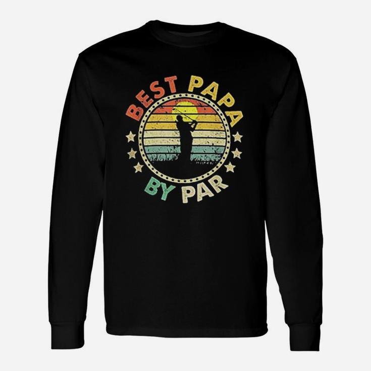 Retro Best Papa By Par Golf Dad Long Sleeve T-Shirt