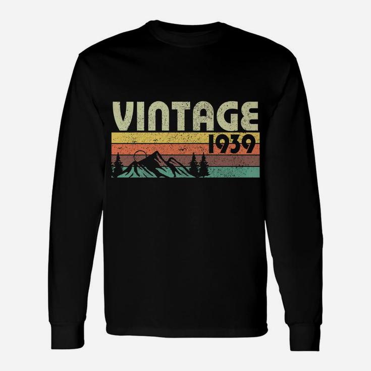 Retro Vintage 1939 Graphics 83rd Birthday 83 Years Old Long Sleeve T-Shirt