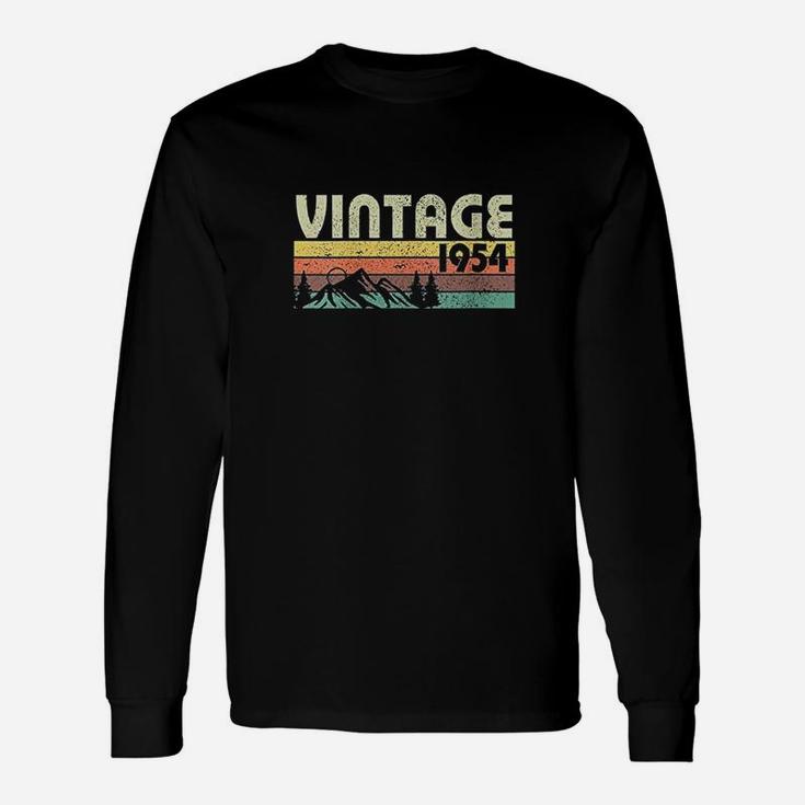 Retro Vintage 1954 Graphics 68th Birthday 68 Years Old Long Sleeve T-Shirt