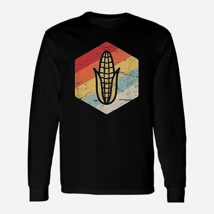 Retro Vintage Midwest Ear Of Corn For Corn Farmers Long Sleeve T-Shirt