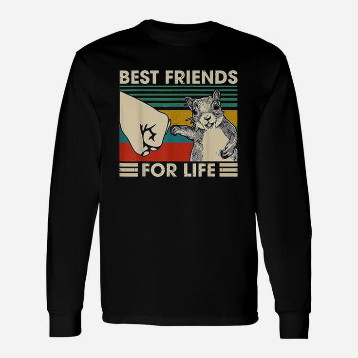 Retro Vintage Squirrel Best Friend For Life Fist Bump Long Sleeve T-Shirt