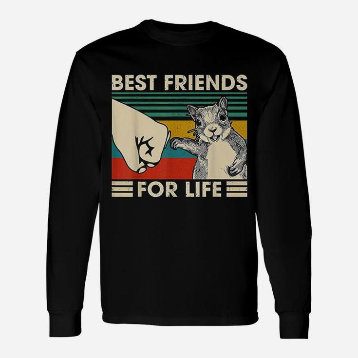 Retro Vintage Squirrel Best Friend For Life Fist Bump Long Sleeve T-Shirt