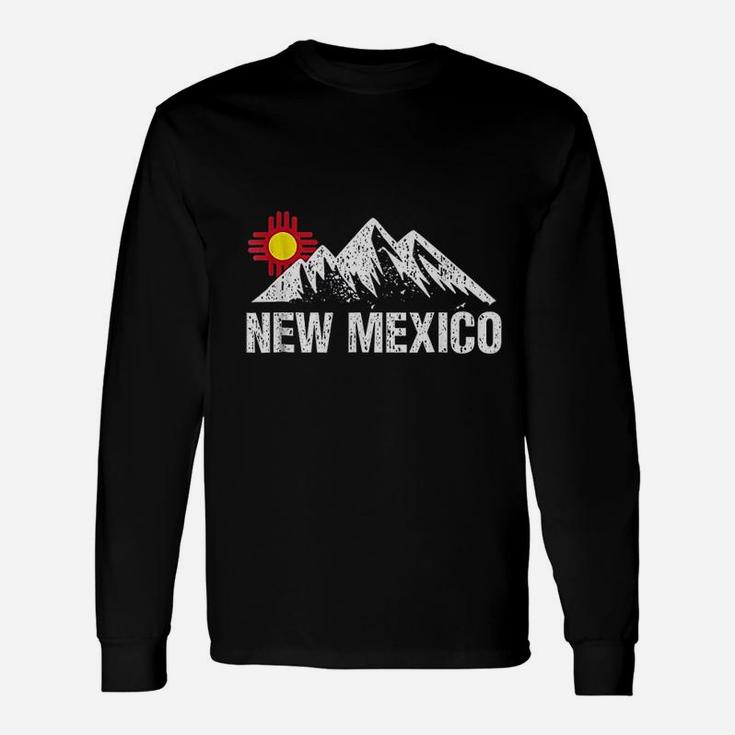 Retro Vintage Sunset Mountain New Mexico Long Sleeve T-Shirt