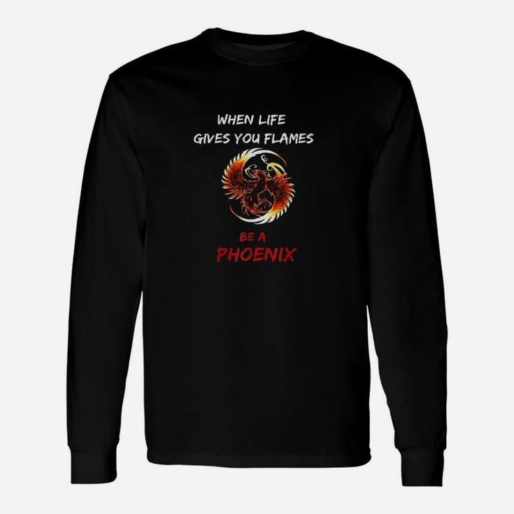 Rising Phoenix Flames Fire Bird Mythical Rebirth Lover Long Sleeve T-Shirt